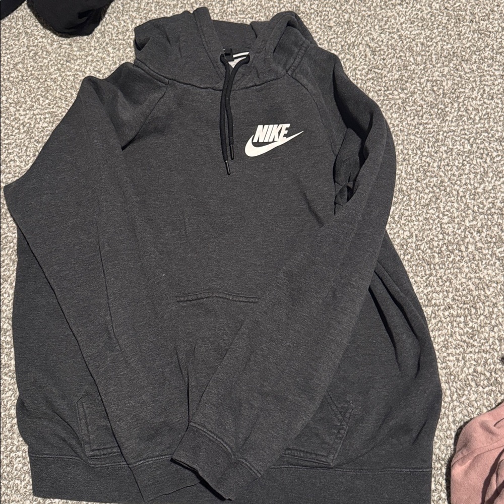 Nike Charcoal Hoodie with White Logo